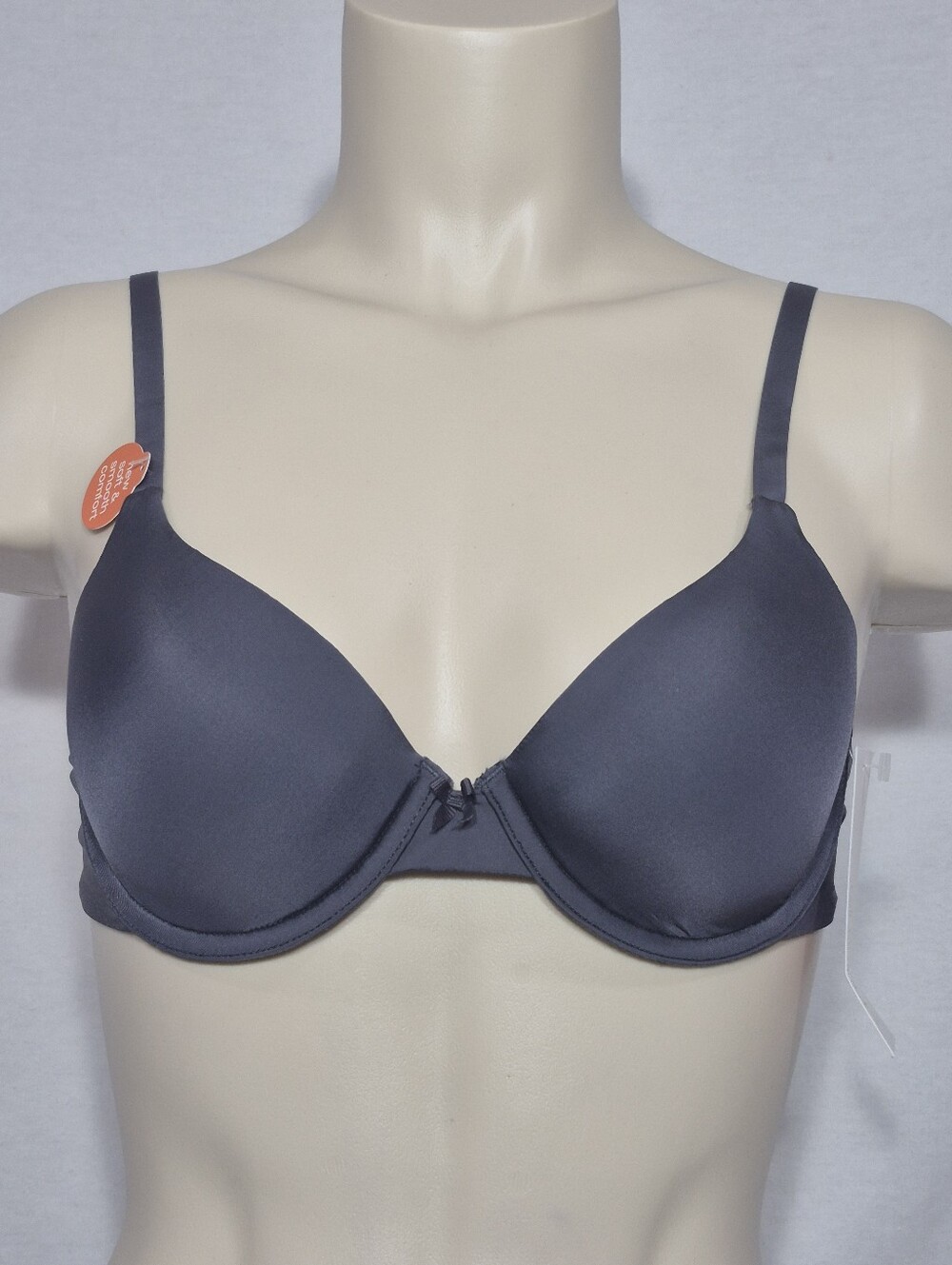 34B Gilligan‎ O'Malley Lightly Lined "Favorite Demi" Underwire Bra Gray